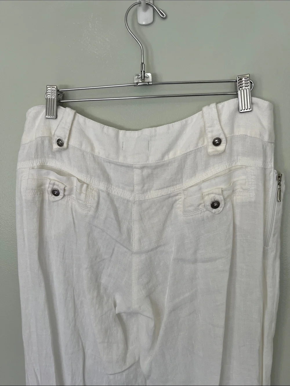 White Linen Wide-Leg Pants